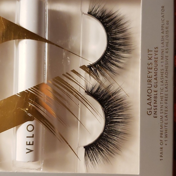 VELOUR LASHES Fluff n Whispie Glamoureyes Kit - adhesive + tweezers NWT - Picture 2 of 4